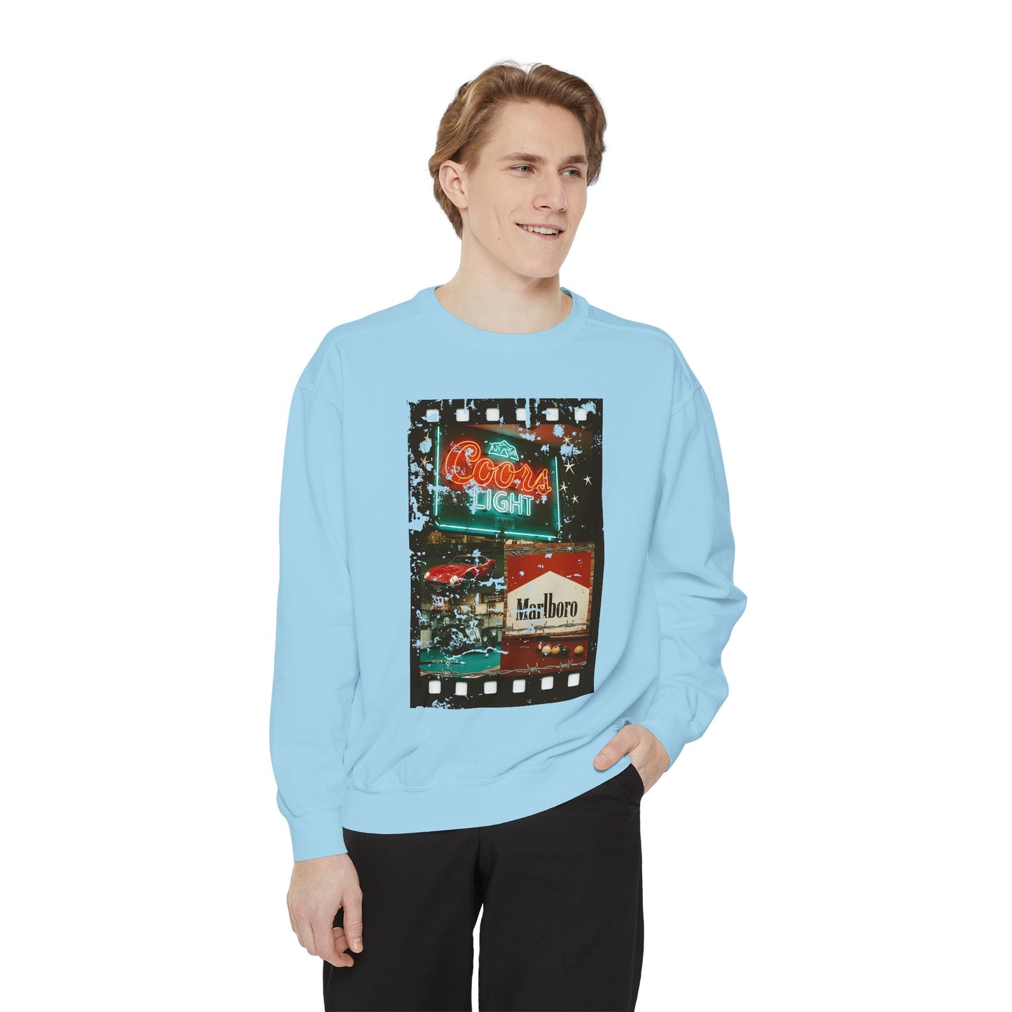 Retro Film Night Sweatshirt, Cozy Unisex Sweatshirt, Movie Night Gift, Vintage Style Crewneck, Casual Lounge Wear, Great for Film Lovers