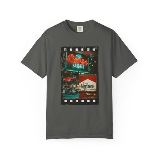 Retro Neon Sign T-Shirt, Vintage Apparel, Unisex Graphic Tee, Casual Wear, Gift for Him/Her, Street Style Outfit