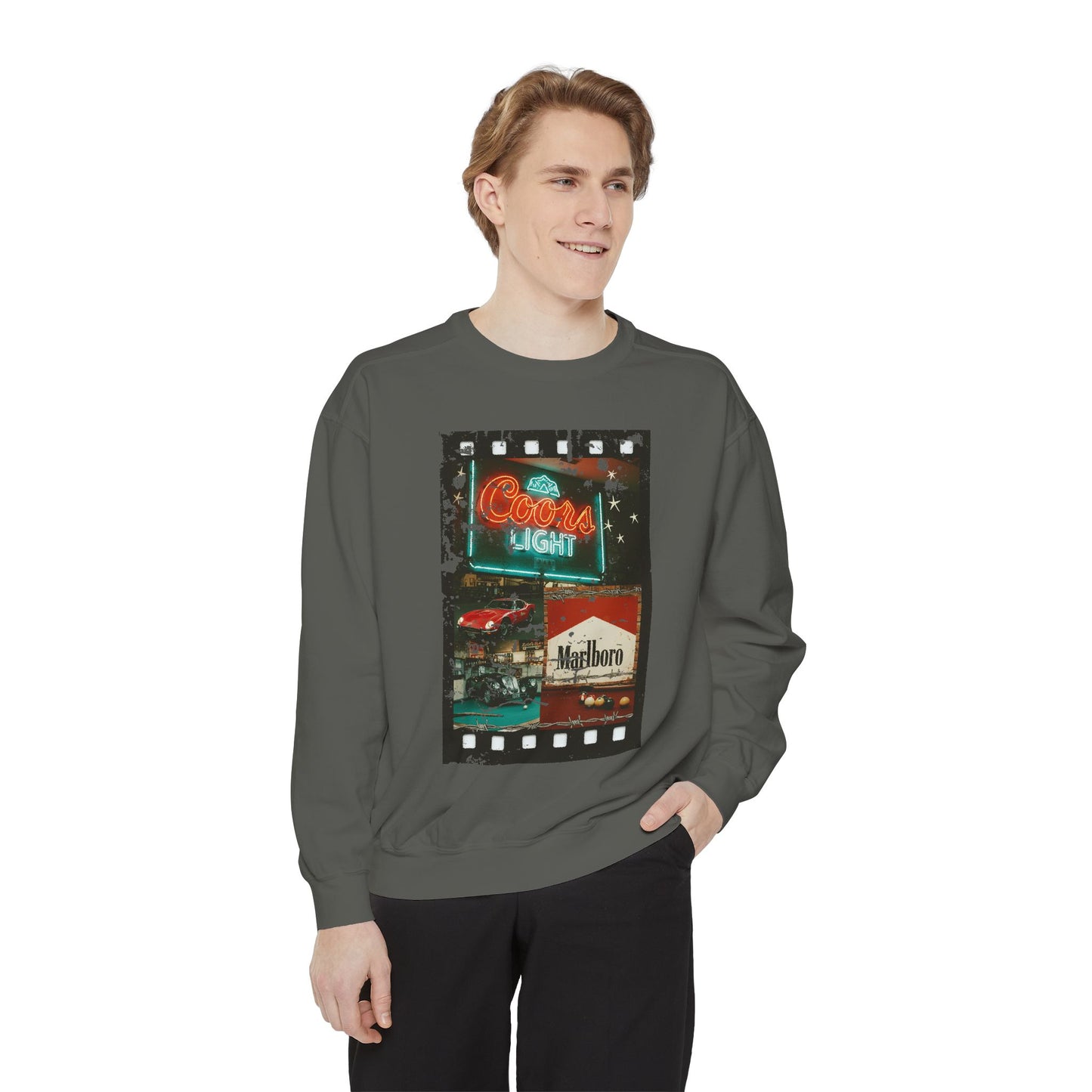 Retro Film Night Sweatshirt, Cozy Unisex Sweatshirt, Movie Night Gift, Vintage Style Crewneck, Casual Lounge Wear, Great for Film Lovers