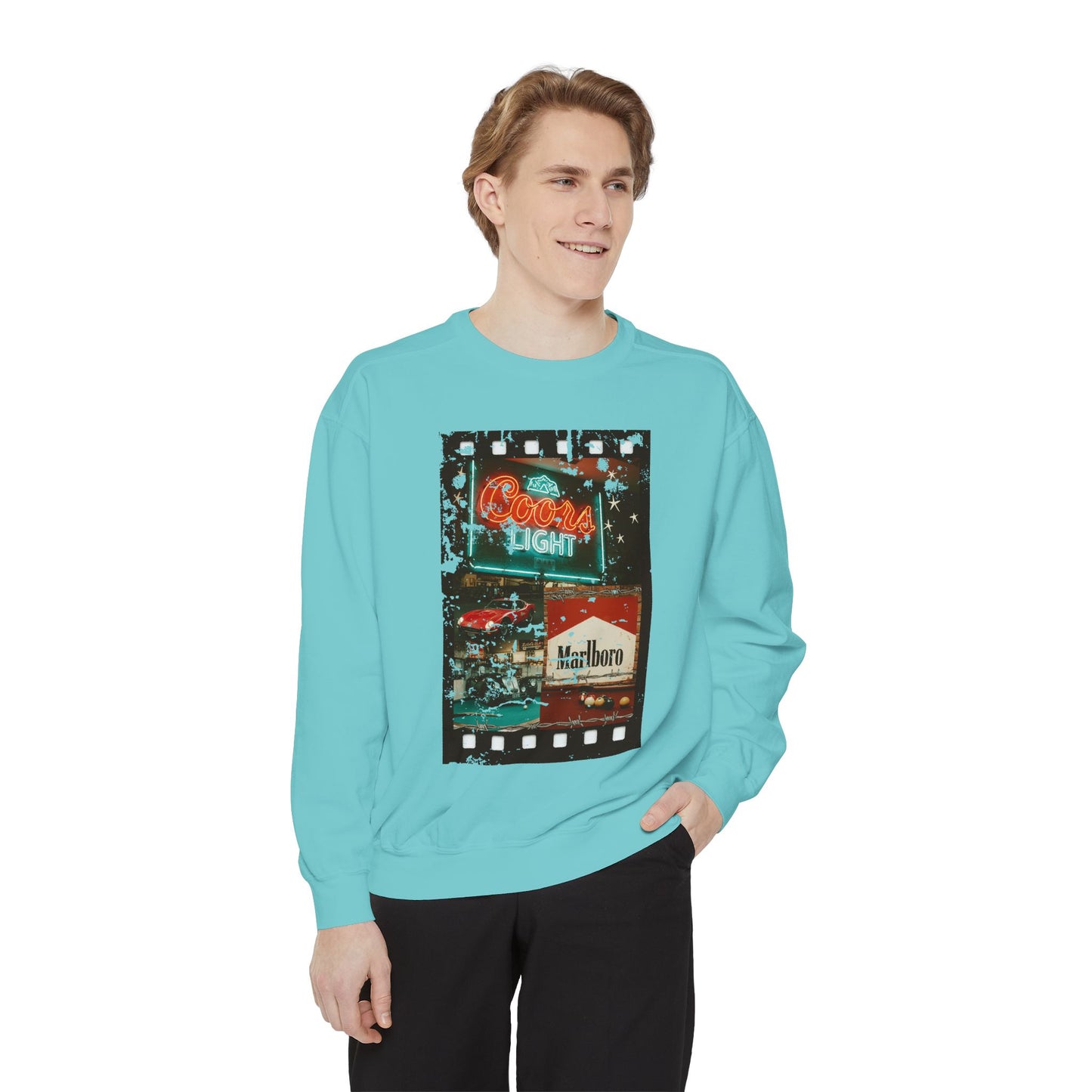 Retro Film Night Sweatshirt, Cozy Unisex Sweatshirt, Movie Night Gift, Vintage Style Crewneck, Casual Lounge Wear, Great for Film Lovers