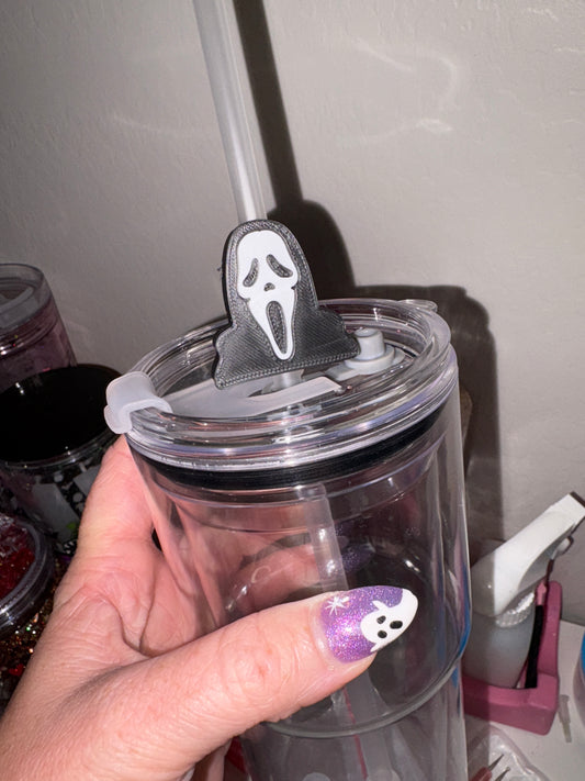 GHOST FACE STRAW TOPPER