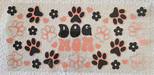 #1052 DOG MOM PEACH & BLACK