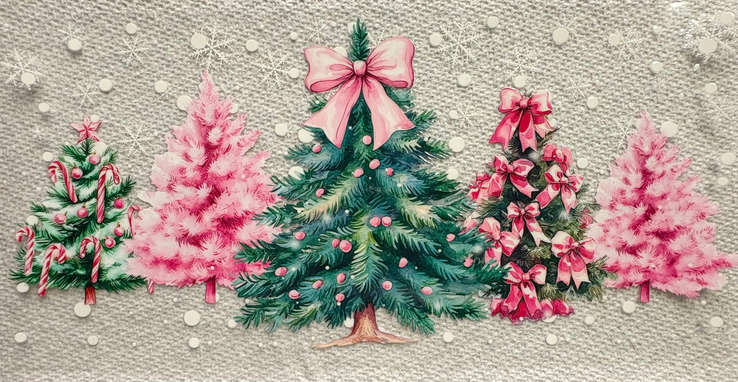 #1021 PINK & GREEN CHRISTMAS TREES