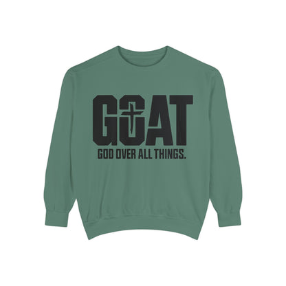 Unisex GOAT Sweatshirt - God Over All Things, Cozy Fashion, Inspirational Gift, Casual Wear, Spiritual Apparel