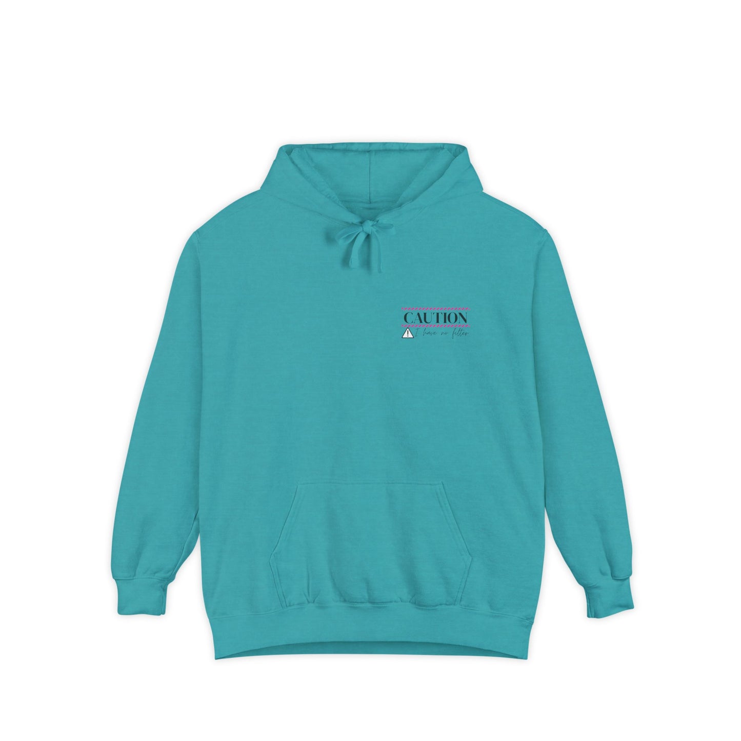 Caution No Filter Hoodie, Unisex Casual Sweatshirt, Funny Gift for Friends, Everyday Wear, Cozy Winter Apparel