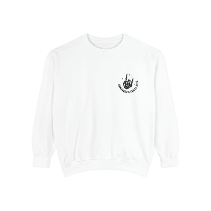 SOMEBODY'S FERAL WIFE Unisex Garment-Dyed Sweatshirt, Casual Lounge Wear, Unique Gift for Wives, Boho Style Sweater, Fun Statement Top