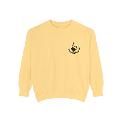 SOMEBODY'S FERAL WIFE Unisex Garment-Dyed Sweatshirt, Casual Lounge Wear, Unique Gift for Wives, Boho Style Sweater, Fun Statement Top