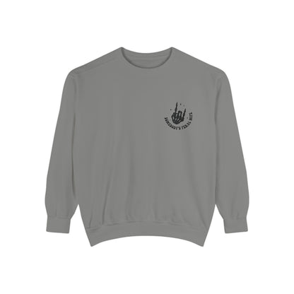SOMEBODY'S FERAL WIFE Unisex Garment-Dyed Sweatshirt, Casual Lounge Wear, Unique Gift for Wives, Boho Style Sweater, Fun Statement Top