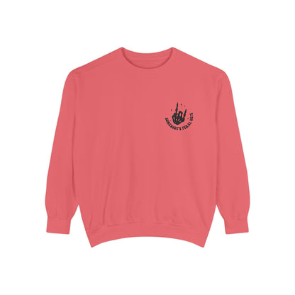 SOMEBODY'S FERAL WIFE Unisex Garment-Dyed Sweatshirt, Casual Lounge Wear, Unique Gift for Wives, Boho Style Sweater, Fun Statement Top