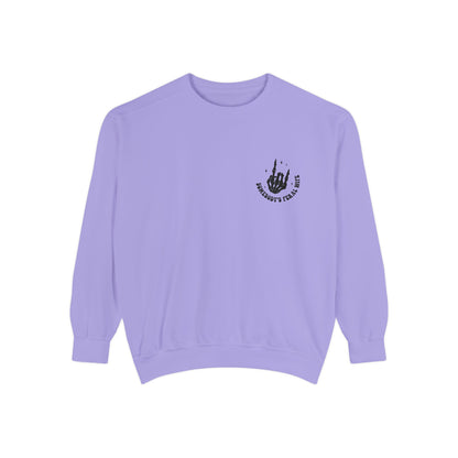 SOMEBODY'S FERAL WIFE Unisex Garment-Dyed Sweatshirt, Casual Lounge Wear, Unique Gift for Wives, Boho Style Sweater, Fun Statement Top
