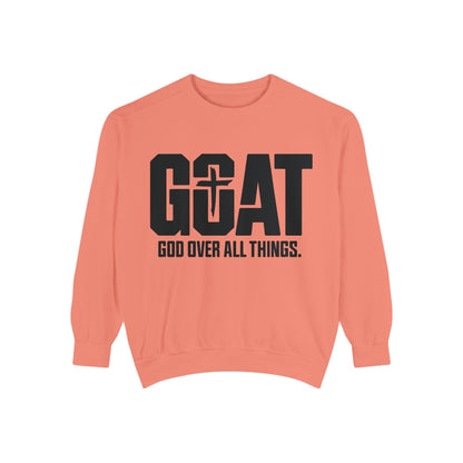 Unisex GOAT Sweatshirt - God Over All Things, Cozy Fashion, Inspirational Gift, Casual Wear, Spiritual Apparel
