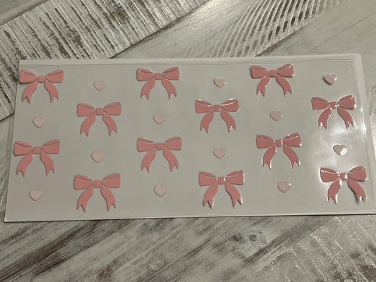 PINK BOWS & HEARTS DECAL