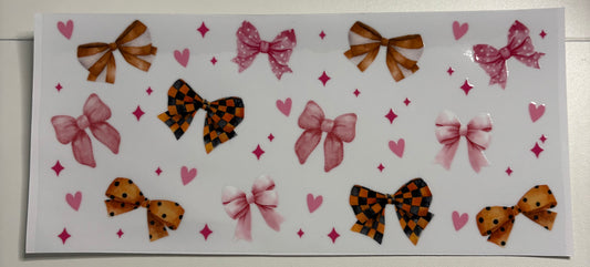 RUSTIC ORANGE & PINK BOWS
