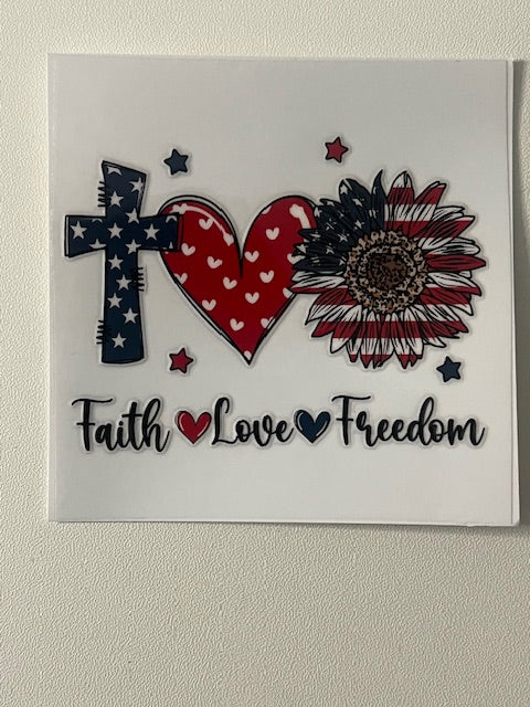 FAITH, LOVE, FREEDOM DECAL