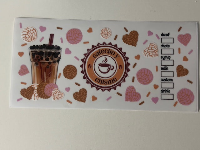 CAFECITO Y CHISME DECAL
