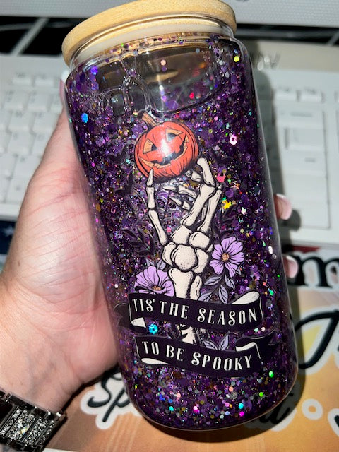 PUMPKIN TIS THE SEASON PREMADE 16 OZ GLASS