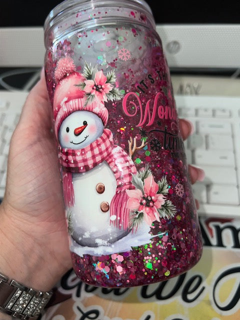 ITS THE MOST WONDERFUL TIME PREMADE 16 OZ ACRYLIC